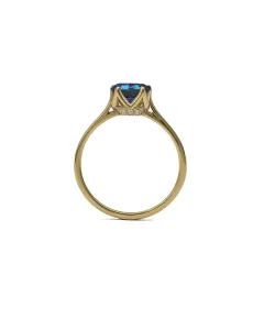 خانه سینری گلد گالری انگشتر سولیتر کویین آبی