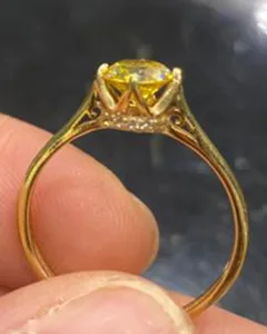 خانه سینری گلد گالری انگشتر سولیتر کویین زرد